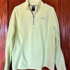 The North Face Women’s Bright Green Quarter Zip Fleece Pullover EUC